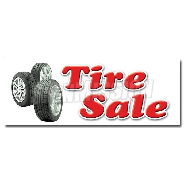 Safety Sign, 48 in Height, Vinyl, 18 in Length, Tire Sale